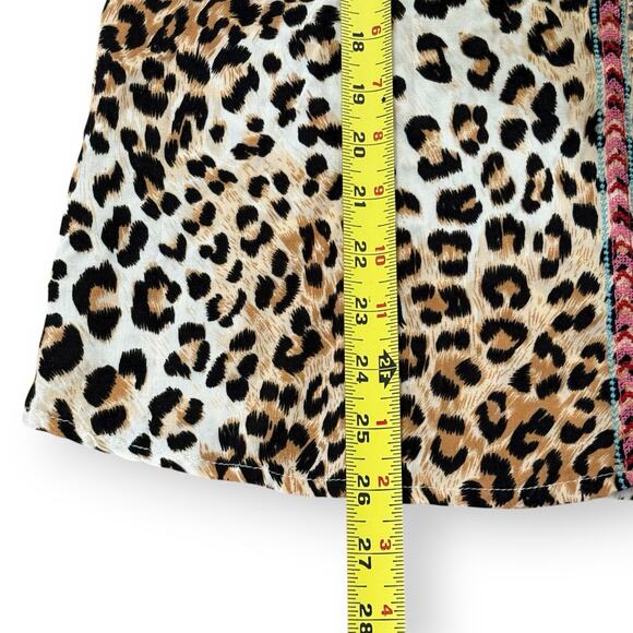 Savanna Jane Leopard Print Floral Embroidered V-Neck Bell Sleeve Tunic Size M - Picture 11 of 11